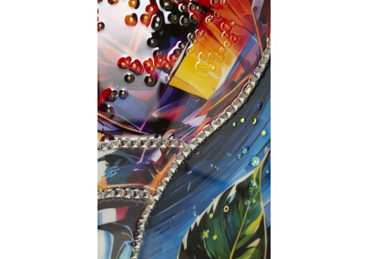 Tableau cocktail laqué B avec cadre – décoration murale design – 62 x 3,5 x 92 cm