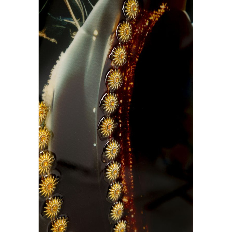 Tableau enluminé laqué avec cadre – impression artistique moderne – 62 x 3,5 x 92 cm