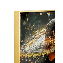 Tableau enluminé laqué B avec cadre – art mural contemporain – 62 x 3,5 x 92 cm