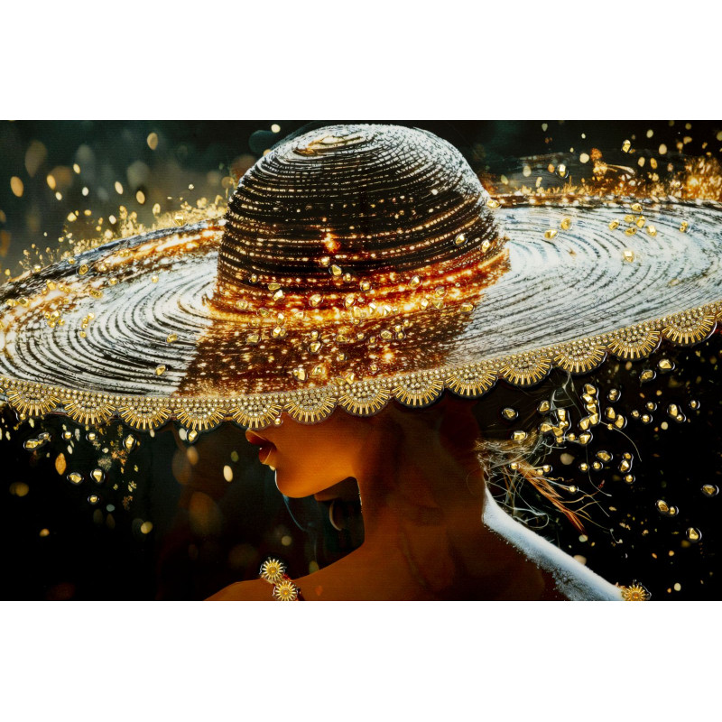 Tableau enluminé laqué B avec cadre – art mural contemporain – 62 x 3,5 x 92 cm