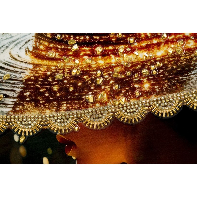 Tableau enluminé laqué B avec cadre – art mural contemporain – 62 x 3,5 x 92 cm