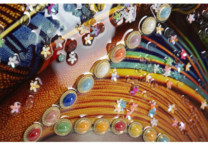 Tableau Maya laqué avec cadre – décoration murale moderne – 60 x 4 x 120 cm