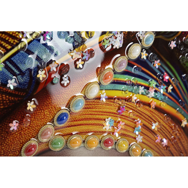 Tableau Maya laqué avec cadre – décoration murale moderne – 60 x 4 x 120 cm