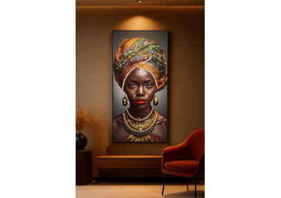 Tableau Maya laqué avec cadre – décoration murale moderne – 60 x 4 x 120 cm