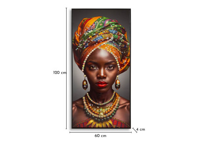 Tableau Maya laqué avec cadre – décoration murale moderne – 60 x 4 x 120 cm