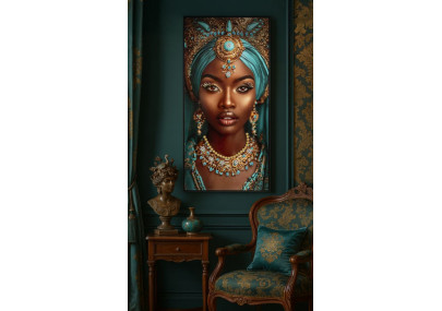 Tableau Maya laqué avec cadre – impression murale design – 50 x 3,5 x 100 cm