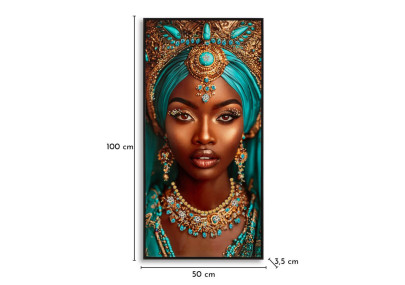 Tableau Maya laqué avec cadre – impression murale design – 50 x 3,5 x 100 cm