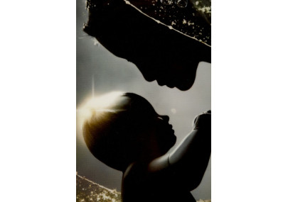 Tableau maternité laqué A avec cadre – art mural moderne – 60 x 3,5 x 90 cm