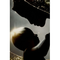 Tableau maternité laqué A avec cadre – art mural moderne – 60 x 3,5 x 90 cm