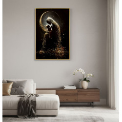 Tableau maternité laqué A avec cadre – art mural moderne – 60 x 3,5 x 90 cm