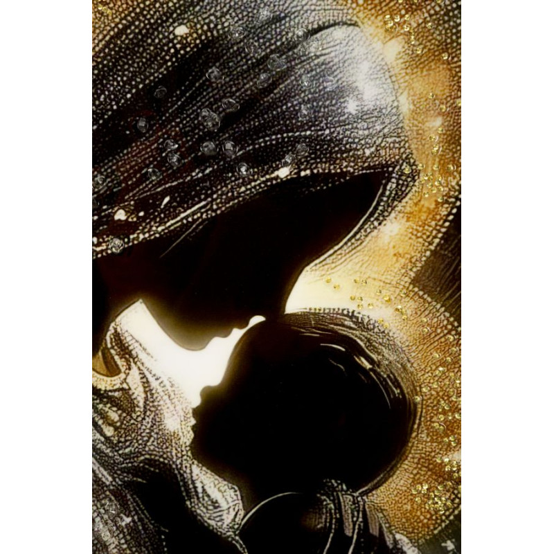 Tableau maternité laqué B avec cadre – décoration murale design – 60 x 3,5 x 90 cm