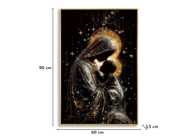 Tableau maternité laqué B avec cadre – décoration murale design – 60 x 3,5 x 90 cm