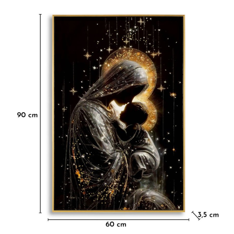 Tableau maternité laqué B avec cadre – décoration murale design – 60 x 3,5 x 90 cm