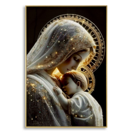 Tableau maternité laqué C avec cadre – impression murale moderne – 60 x 3,5 x 90 cm