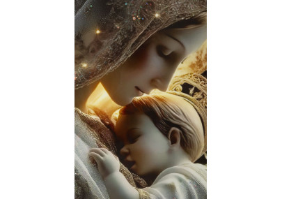 Tableau maternité laqué C avec cadre – impression murale moderne – 60 x 3,5 x 90 cm