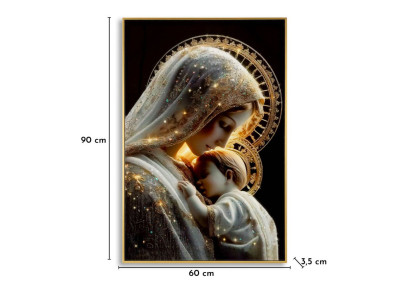 Tableau maternité laqué C avec cadre – impression murale moderne – 60 x 3,5 x 90 cm