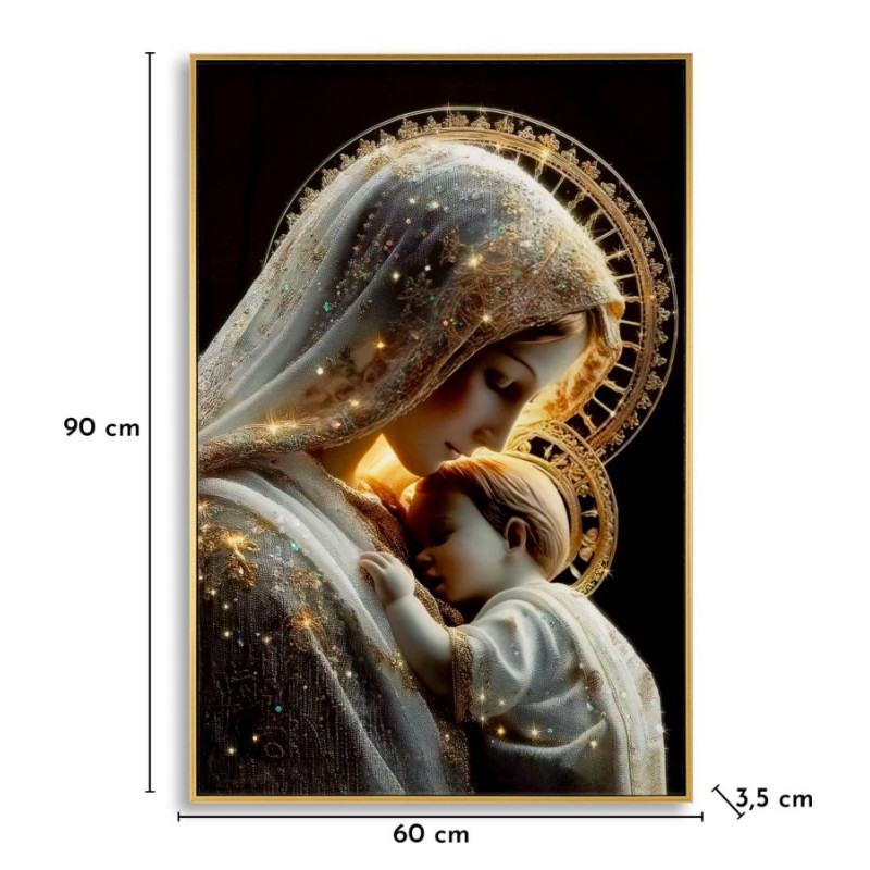 Tableau maternité laqué C avec cadre – impression murale moderne – 60 x 3,5 x 90 cm