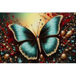 Tableau papillon laqué B avec cadre – décoration murale design – 70 x 4 x 100 cm