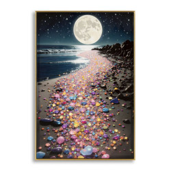 Tableau couleurs laquées A avec cadre – art mural moderne – 60 x 3,5 x 90 cm