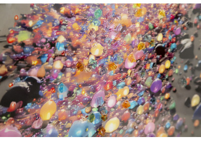 Tableau couleurs laquées A avec cadre – art mural moderne – 60 x 3,5 x 90 cm