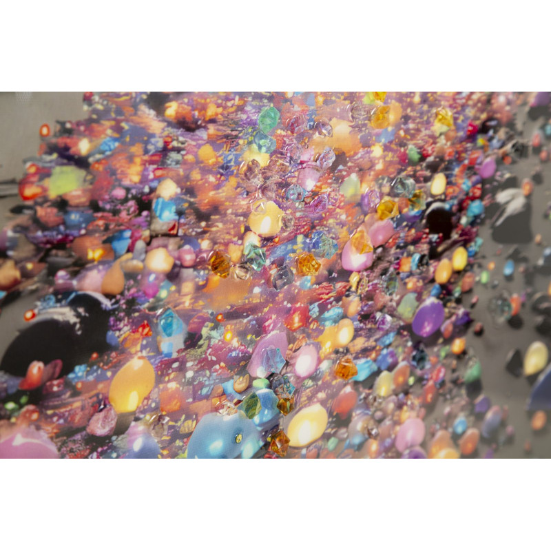 Tableau couleurs laquées A avec cadre – art mural moderne – 60 x 3,5 x 90 cm