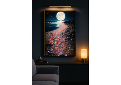 Tableau couleurs laquées A avec cadre – art mural moderne – 60 x 3,5 x 90 cm