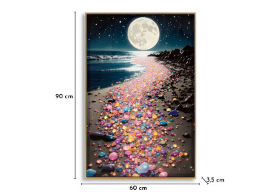 Tableau couleurs laquées A avec cadre – art mural moderne – 60 x 3,5 x 90 cm