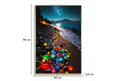 Tableau couleurs laquées B avec cadre – décoration murale contemporaine – 60 x 3,5 x 90 cm