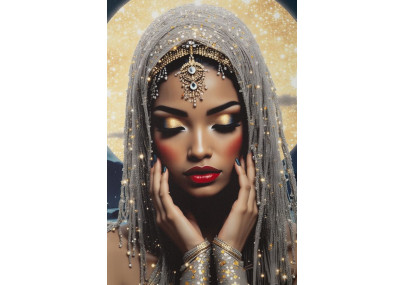 Tableau Vénus LED laqué avec cadre – décoration murale lumineuse – 70 x 4 x 100 cm