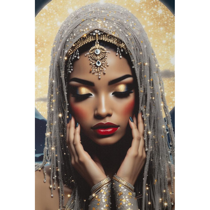 Tableau Vénus LED laqué avec cadre – décoration murale lumineuse – 70 x 4 x 100 cm