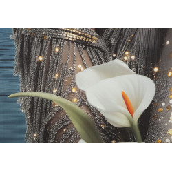 Tableau Vénus LED laqué avec cadre – décoration murale lumineuse – 70 x 4 x 100 cm