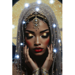 Tableau Vénus LED laqué avec cadre – décoration murale lumineuse – 70 x 4 x 100 cm