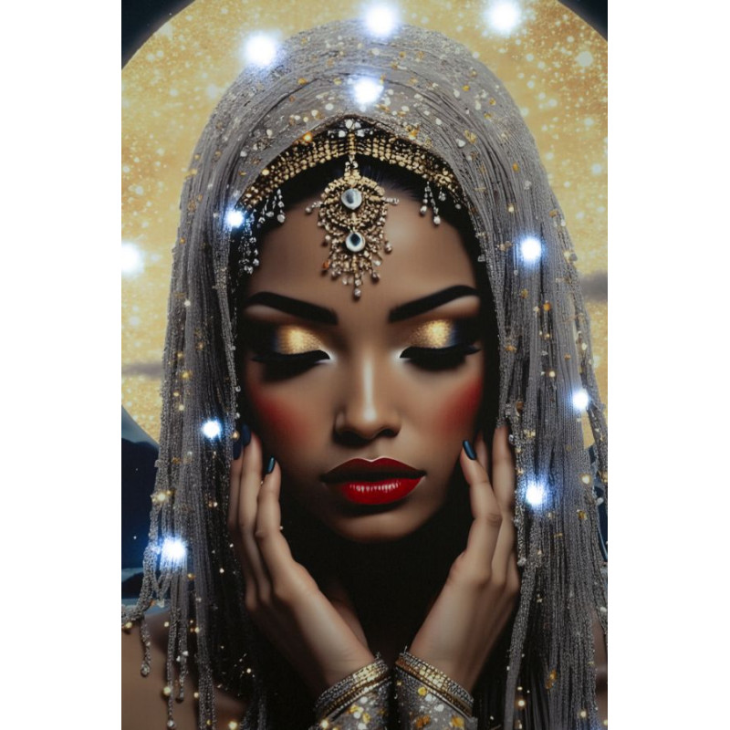 Tableau Vénus LED laqué avec cadre – décoration murale lumineuse – 70 x 4 x 100 cm