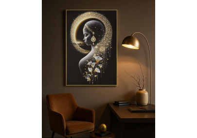 Tableau LED laqué avec cadre – art mural lumineux – 60 x 3,5 x 90 cm