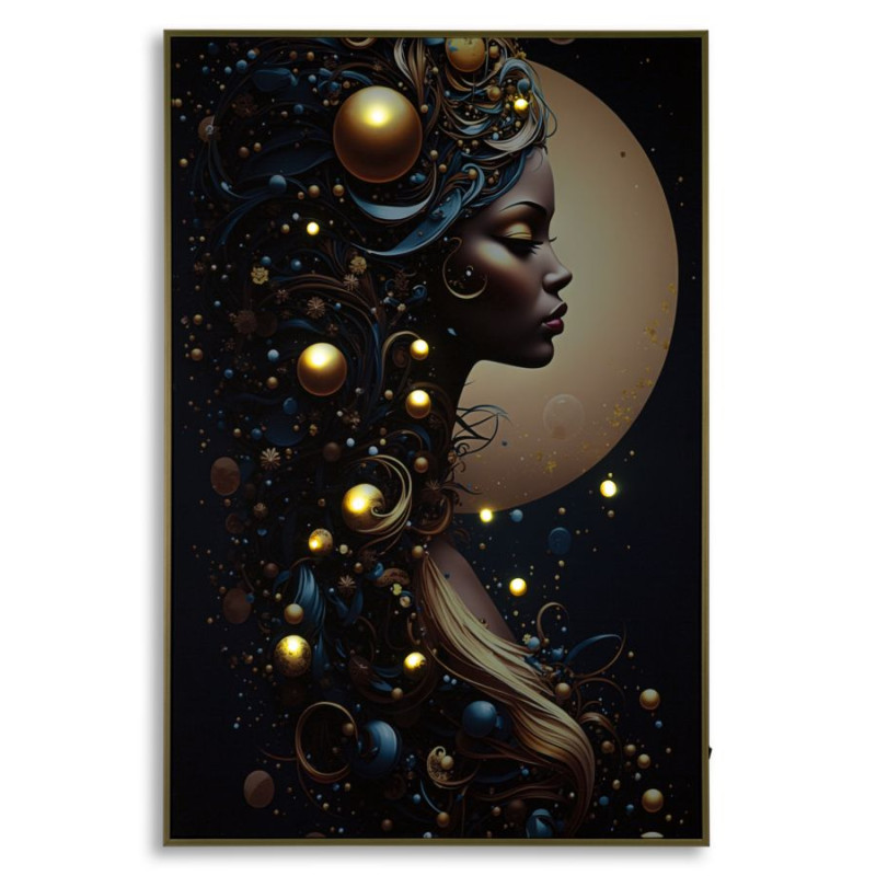 Tableau Minerva LED A laqué avec cadre – décoration murale design – 60 x 3,5 x 90 cm