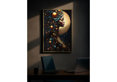 Tableau Minerva LED A laqué avec cadre – décoration murale design – 60 x 3,5 x 90 cm