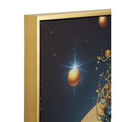 Tableau Minerva LED B laqué avec cadre – art mural lumineux – 60 x 3,5 x 90 cm