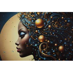 Tableau Minerva LED B laqué avec cadre – art mural lumineux – 60 x 3,5 x 90 cm