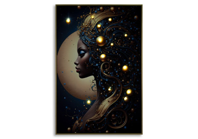 Tableau Minerva LED B laqué avec cadre – art mural lumineux – 60 x 3,5 x 90 cm