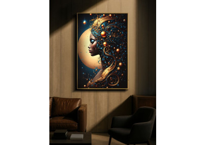 Tableau Minerva LED B laqué avec cadre – art mural lumineux – 60 x 3,5 x 90 cm