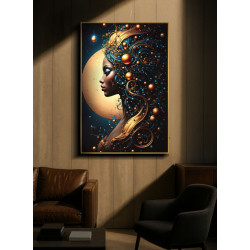Tableau Minerva LED B laqué avec cadre – art mural lumineux – 60 x 3,5 x 90 cm