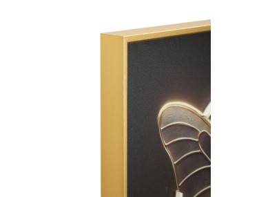 Tableau papillon LED laqué avec cadre – décoration murale lumineuse – 50 x 4 x 50 cm