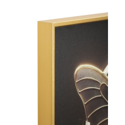 Tableau papillon LED laqué avec cadre – décoration murale lumineuse – 50 x 4 x 50 cm