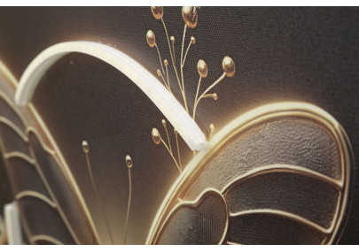 Tableau papillon LED laqué avec cadre – décoration murale lumineuse – 50 x 4 x 50 cm