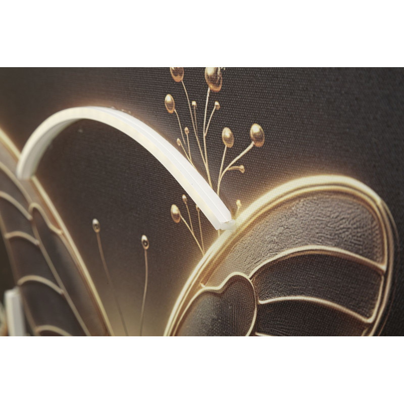 Tableau papillon LED laqué avec cadre – décoration murale lumineuse – 50 x 4 x 50 cm