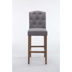 Tabouret de bar Louise en tissu gris clair antique