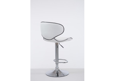 Tabouret de bar Las Vegas V2, chromé, blanc