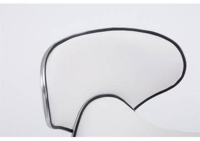 Tabouret de bar Las Vegas V2, chromé, blanc