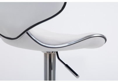 Tabouret de bar Las Vegas V2, chromé, blanc