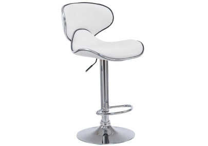 Tabouret de bar Las Vegas V2, chromé, blanc